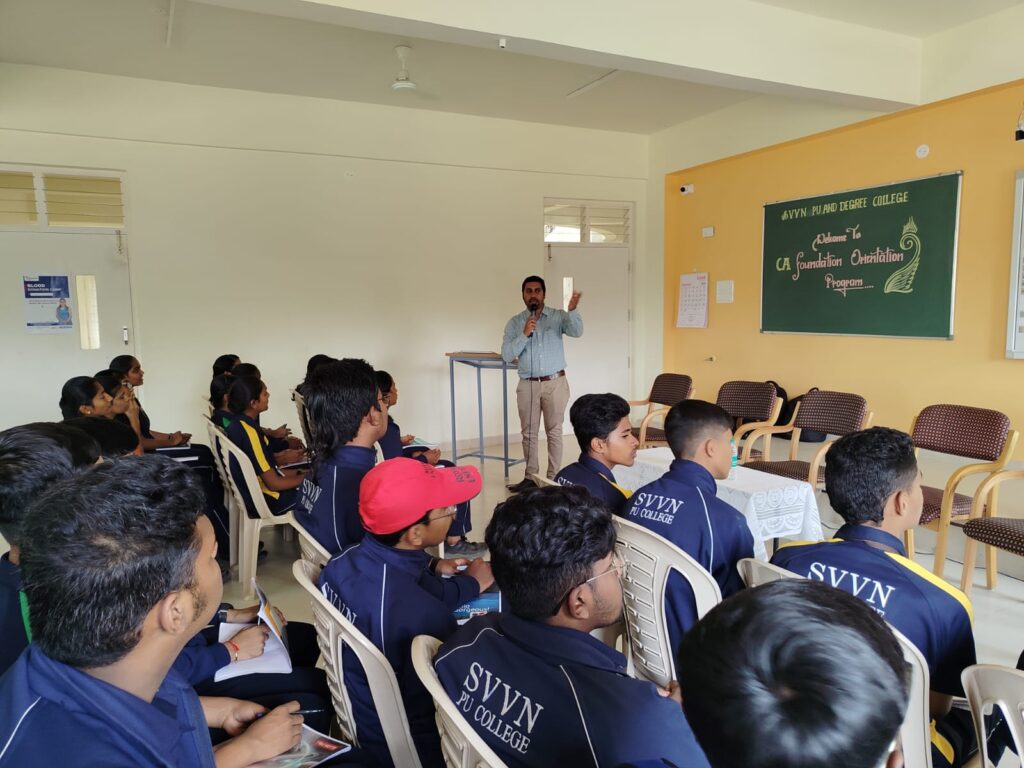 Faculty member leading a CA Foundation orientation session